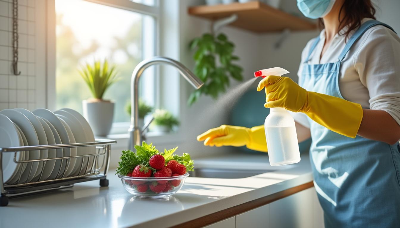 découvrez les étapes indispensables pour assurer une désinfection efficace de votre cuisine. apprenez à créer un environnement sain et hygiénique grâce à nos conseils pratiques et faciles à suivre.