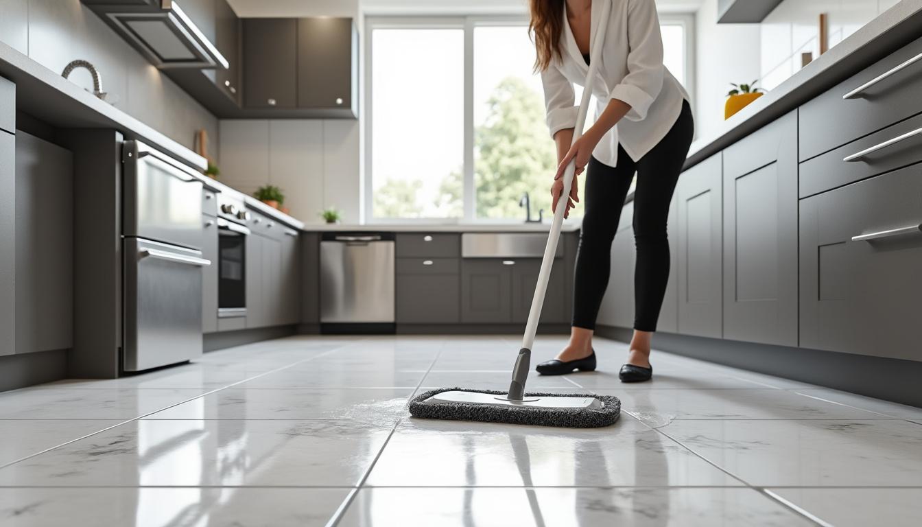 découvrez nos astuces efficaces pour laver un sol en carrelage sans laisser de traces, et retrouvez un sol propre, brillant et impeccable facilement.